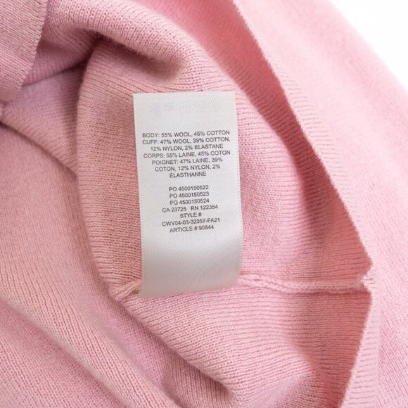 Aritzia Wilfred Rebecca Turtleneck Sweater Cropped Wool Blend Blush Pink - Picture 10 of 11